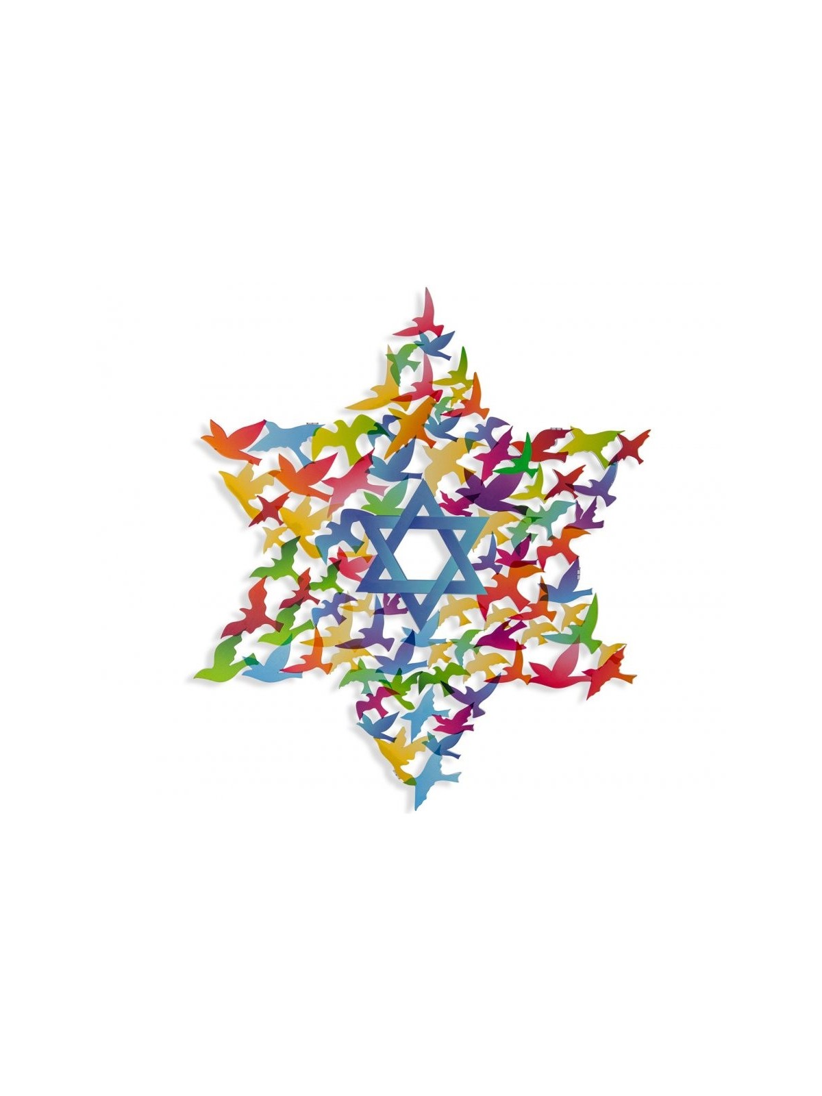 דורית יודאיקה אמנות קיר מגן דוד ומ... | מתלי קיר מאת דורית